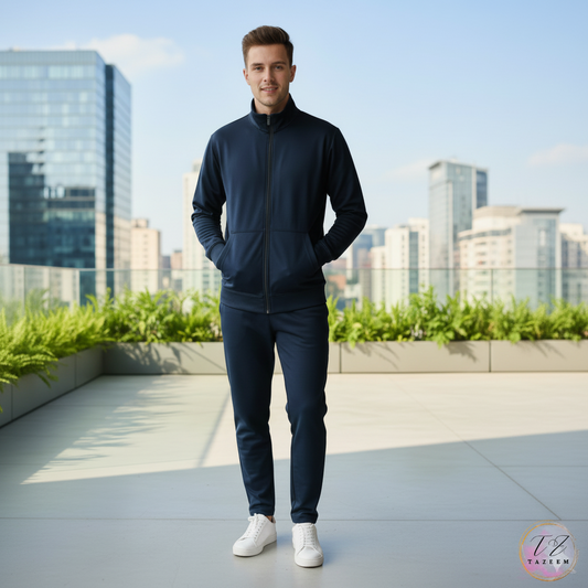 Tazeem Men Trendy Full-Sleeve Tracksuit Dri-FIT Fleece