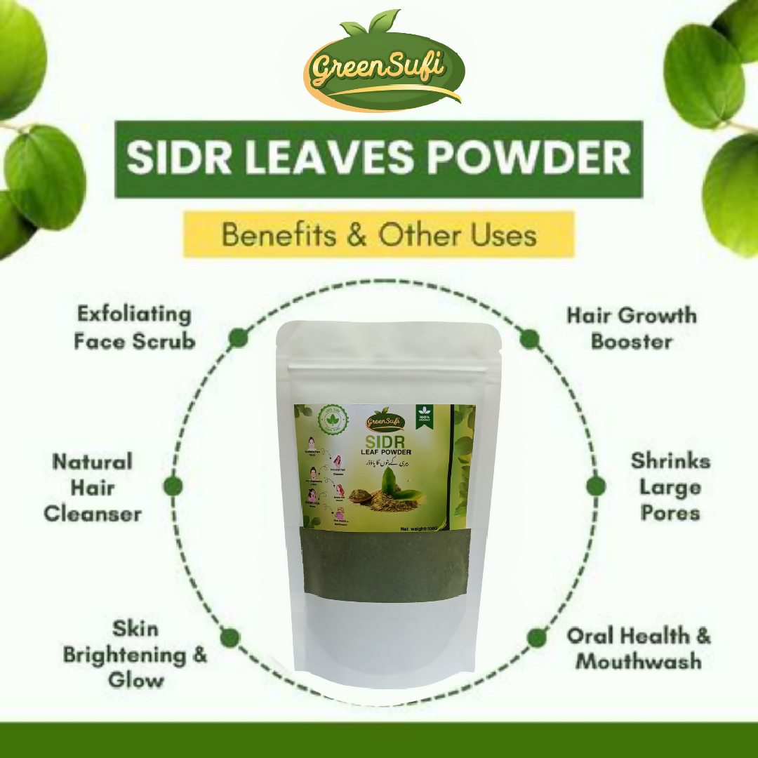 GreenSufi Organic Sidr Powder 100g Natural Beri Leaf Powder for Hair Care