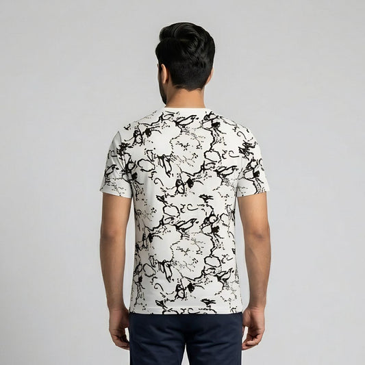 Short Sleeves T-shirt | Ink Blot White
