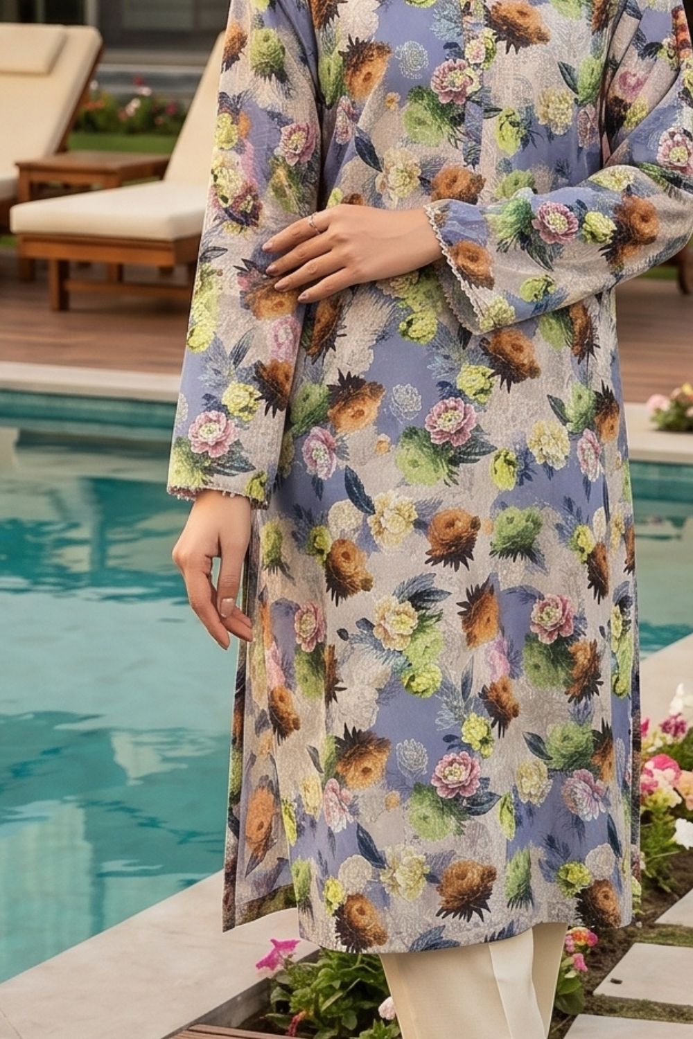 2Pcs Unstitched Printed Lawn Collection Desgin - 4