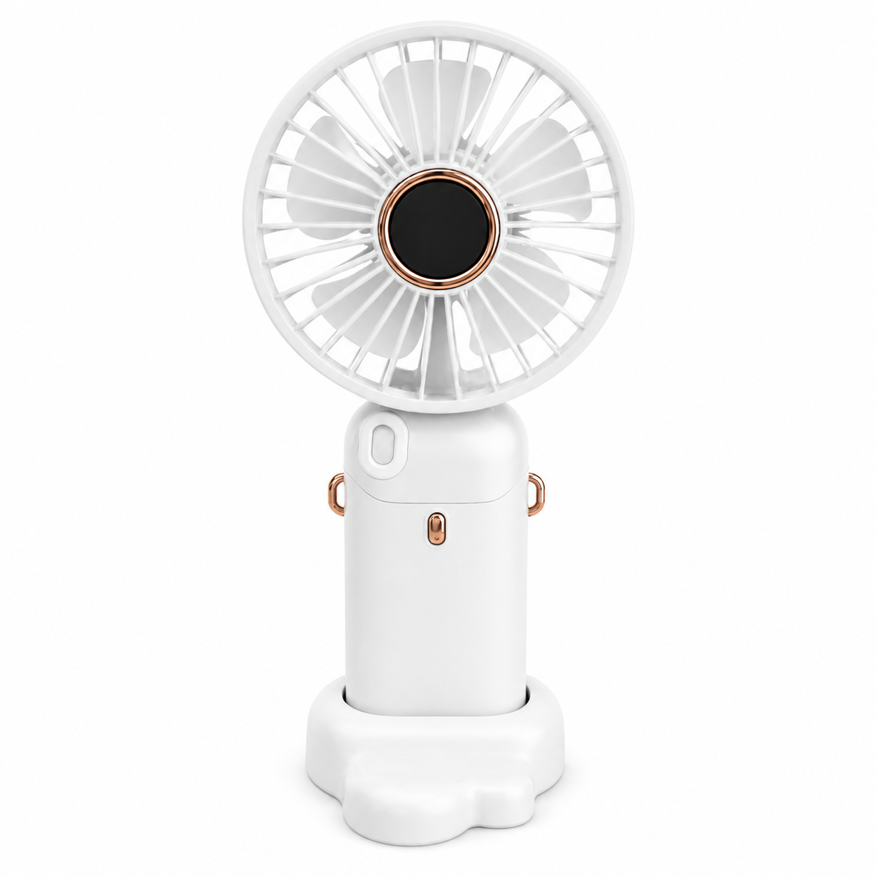 LED Digital Display USB Fan – 90° Foldable Portable Fan with Strap & Removable Cover - Random Color