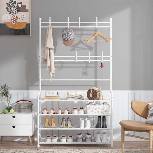 Udear 4 Tier Coat and Shoe Rack