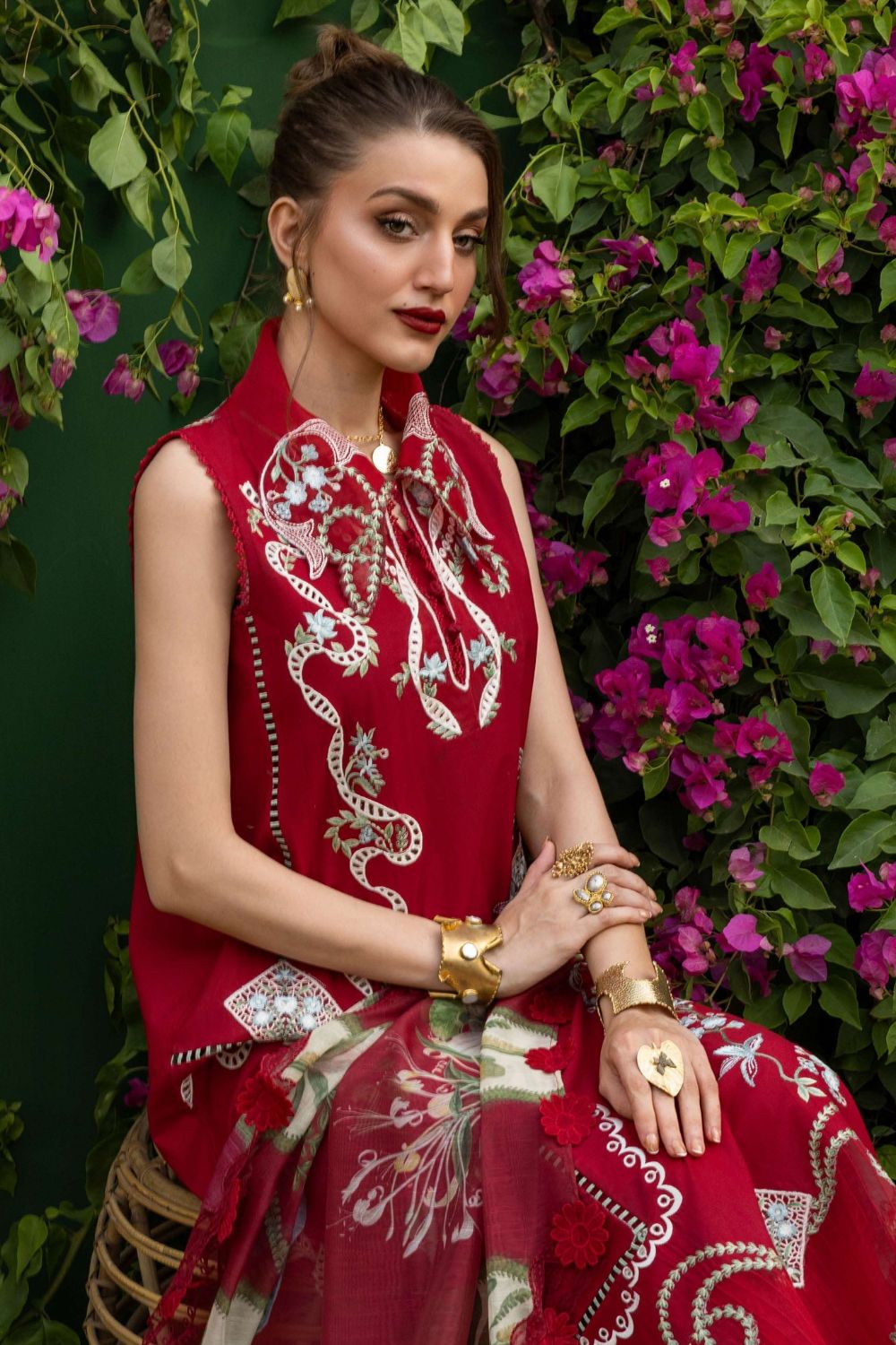 Saira * Shakira Bloom 3Pc Unstitched Embroidered Lawn Suit ELISE 5-B