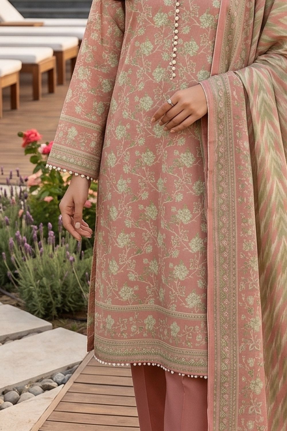 Mushtaq 3Pcs Unstitched Printed Lawn Poshak Collection Desgin - 6
