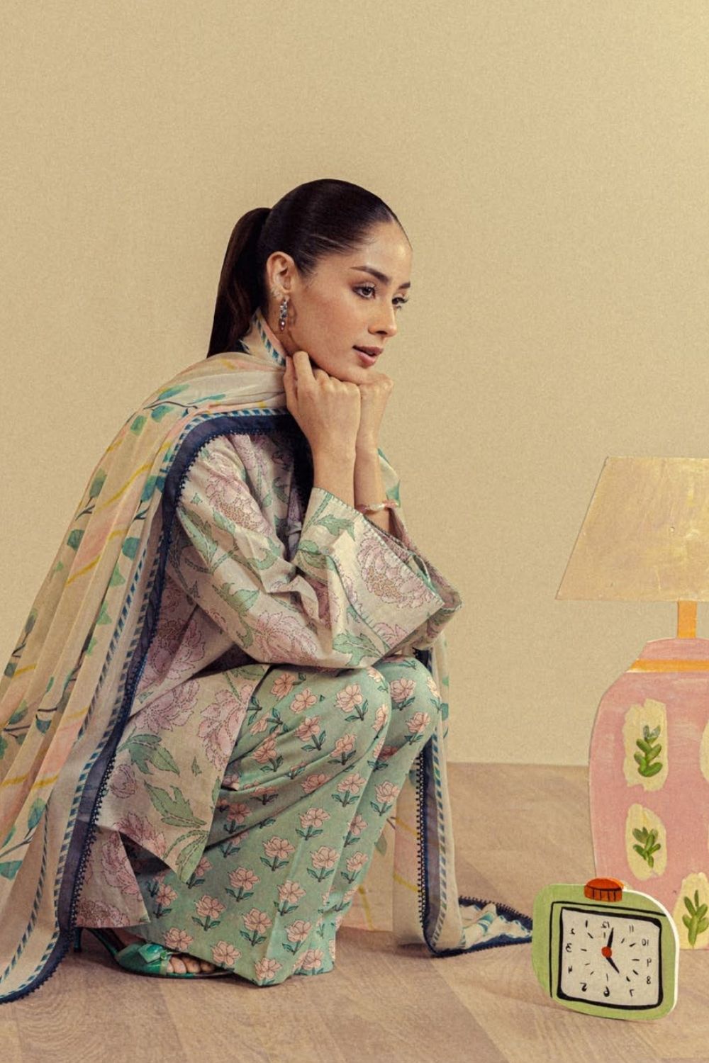 Zara Shahjahan 3 Pc Unstitched Printed Lawn Suit Mireya-5A