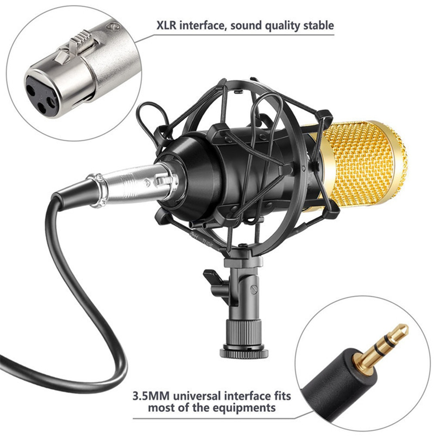 Condenser Microphone Professional Studio Mic for Recording Streaming and Podcasts