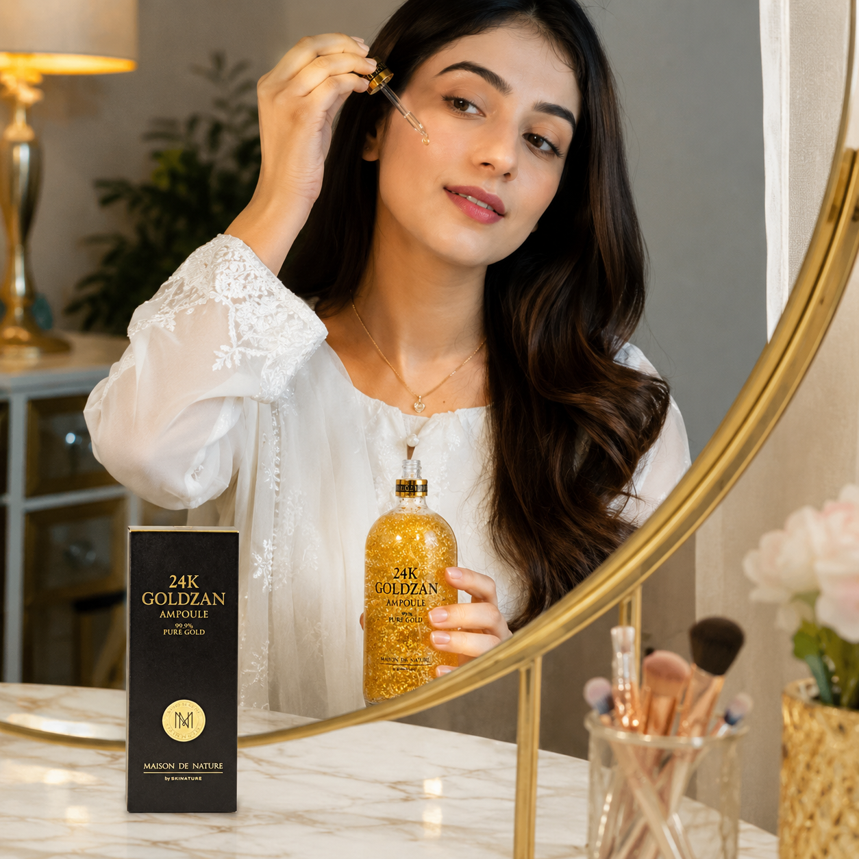 24K Goldzan Facial Serum Ampoule Pure Gold 999 Maison De Nature 100 Ml Made In Korea