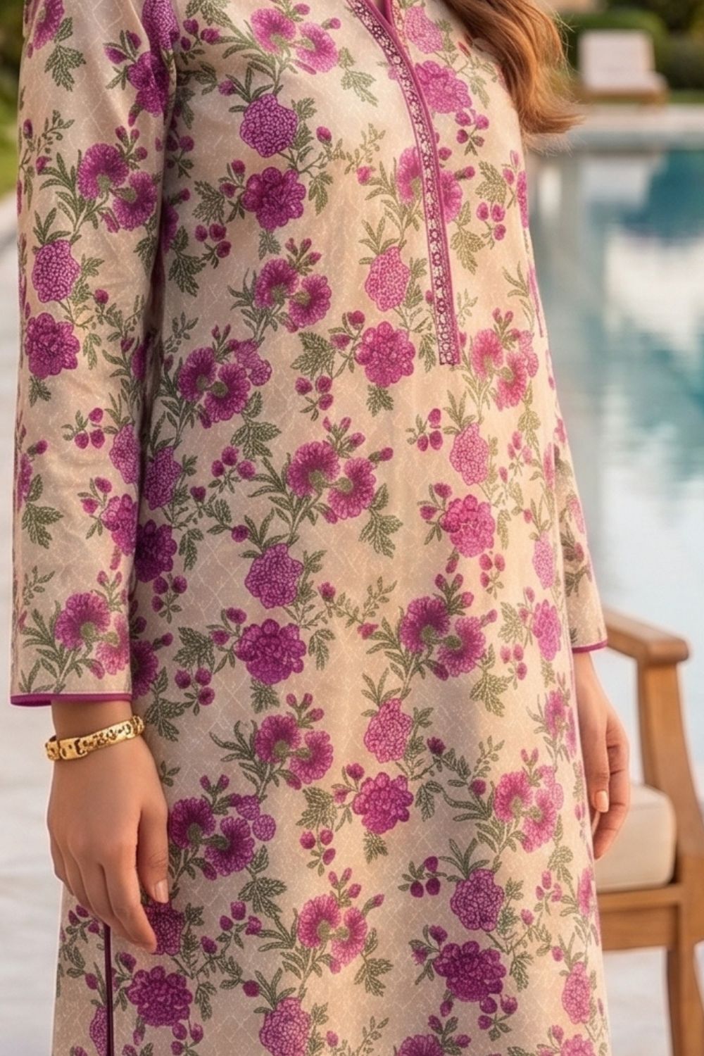 2Pcs Unstitched Printed Inaya Lawn Collection Desgin - 8