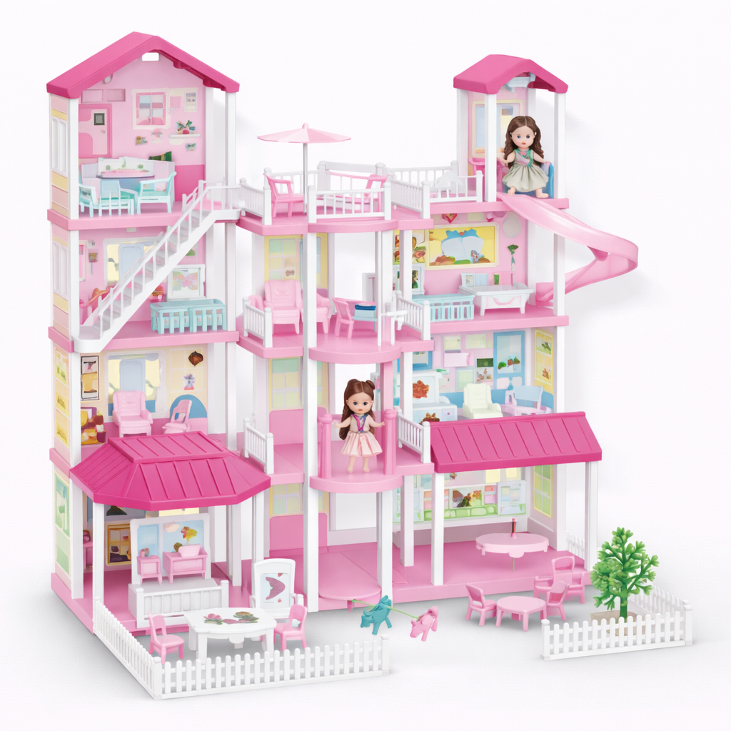Princess Doll House Playset with Multiple Rooms