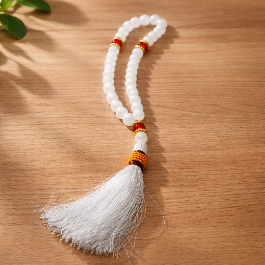 White Crystal Tasbeeh with Elegant Tassel