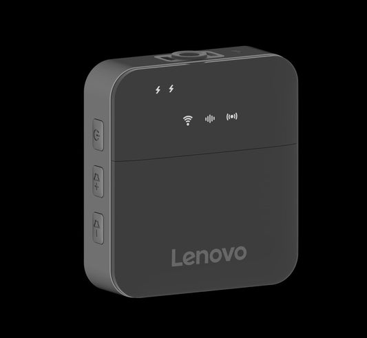 Lenovo Wireless Microphone Portable Bluetooth Mic for Meetings Recording and Streaming