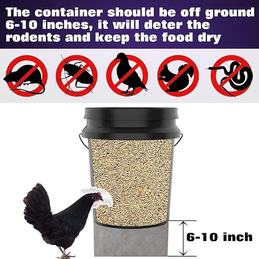 Chicken Feeder Kit Poultry Feeding System for Hens and Farm Use