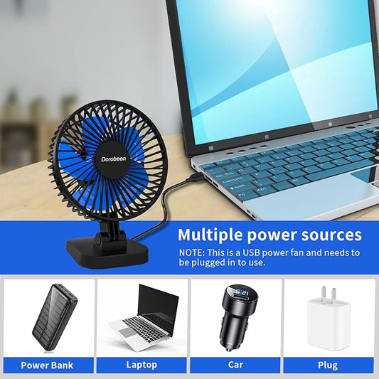 4 Inch USB Desk Fan – Portable Mini Cooling Fan for Office, Home & Travel