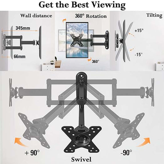 TV Wall Mount – Adjustable Bracket for Flat & Curved Screens