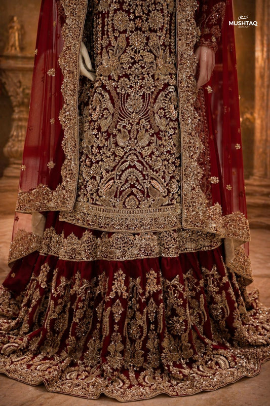 Noor e Barat Bridal Wear by MCS Unstitched Handmade Chiffon Farshi Bridal Wear