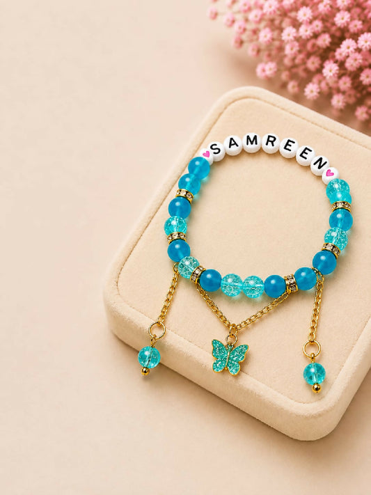 Personalized Custom Name Beaded Bracelet for Women Handmade Letter Bead Bracelet Unique Gift for Mom Sister Wife Best Friend