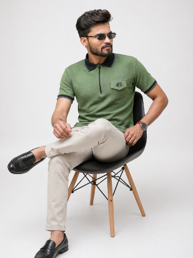 GLO-101 Hunter Zip Pocket Polo