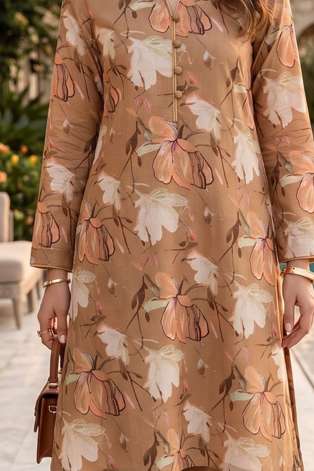2Pcs Unstitched Printed Inaya Lawn Collection Desgin - 1