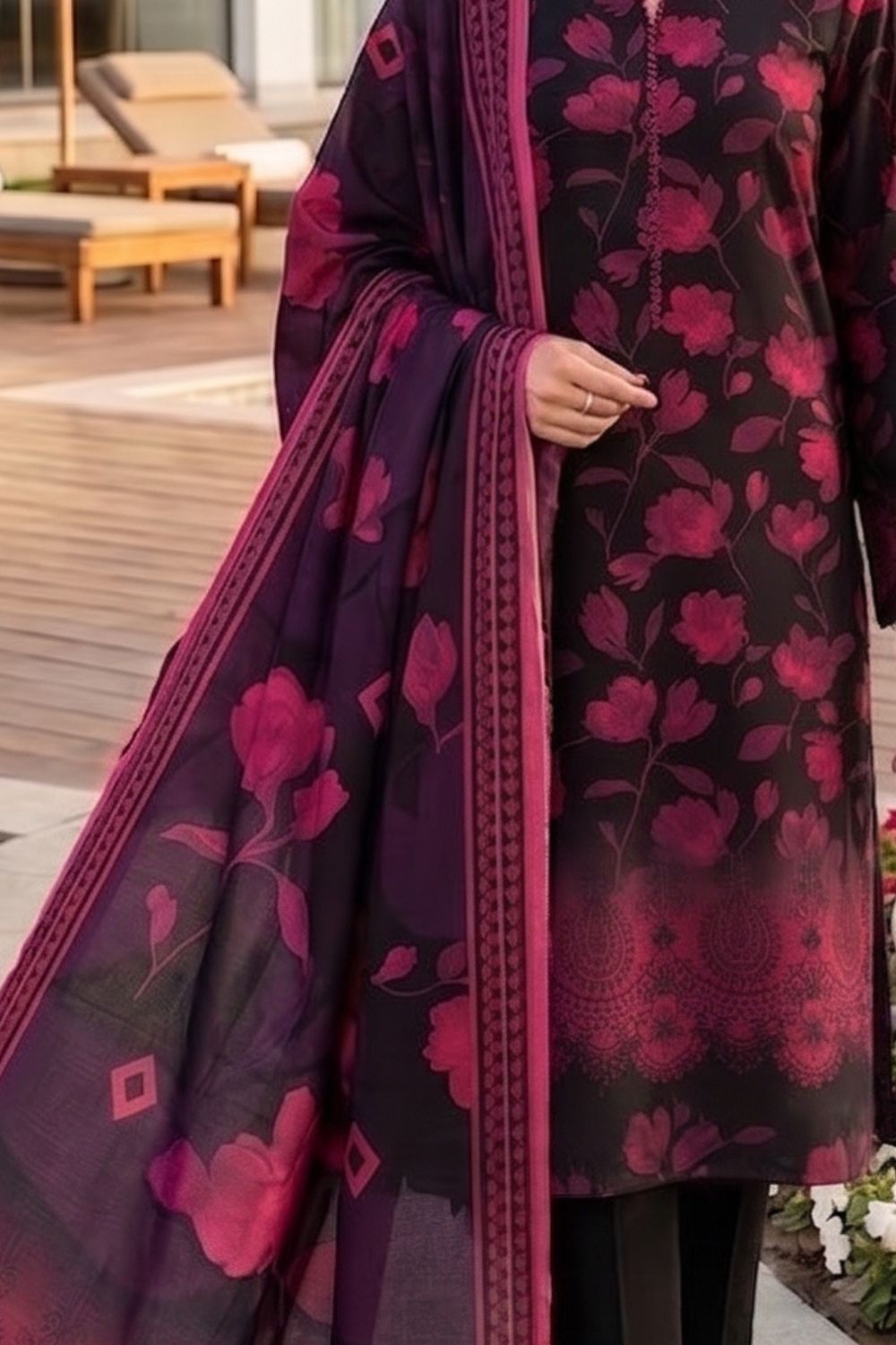 Mushtaq 3Pcs Unstitched Printed Lawn Zayra Collection Desgin - 1