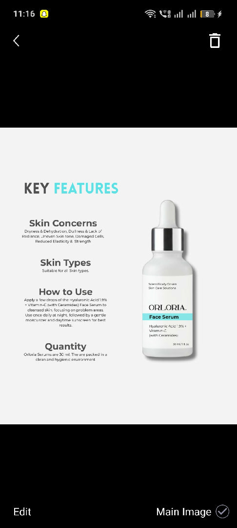 Orloria Hyaluronic Acid 1 9 Vitamin C with Ceramides