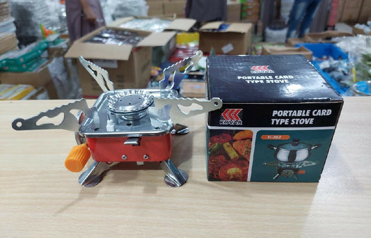 Mini Portable Square Stove for Backpacking Hiking Windproof Burner Camping Stove Foldable Stove for Outdoor Picnic - Without Gas Bottle
