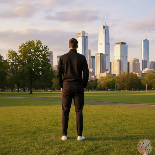 Tazeem Men Trendy Full-Sleeve Tracksuit Dri-FIT Fleece