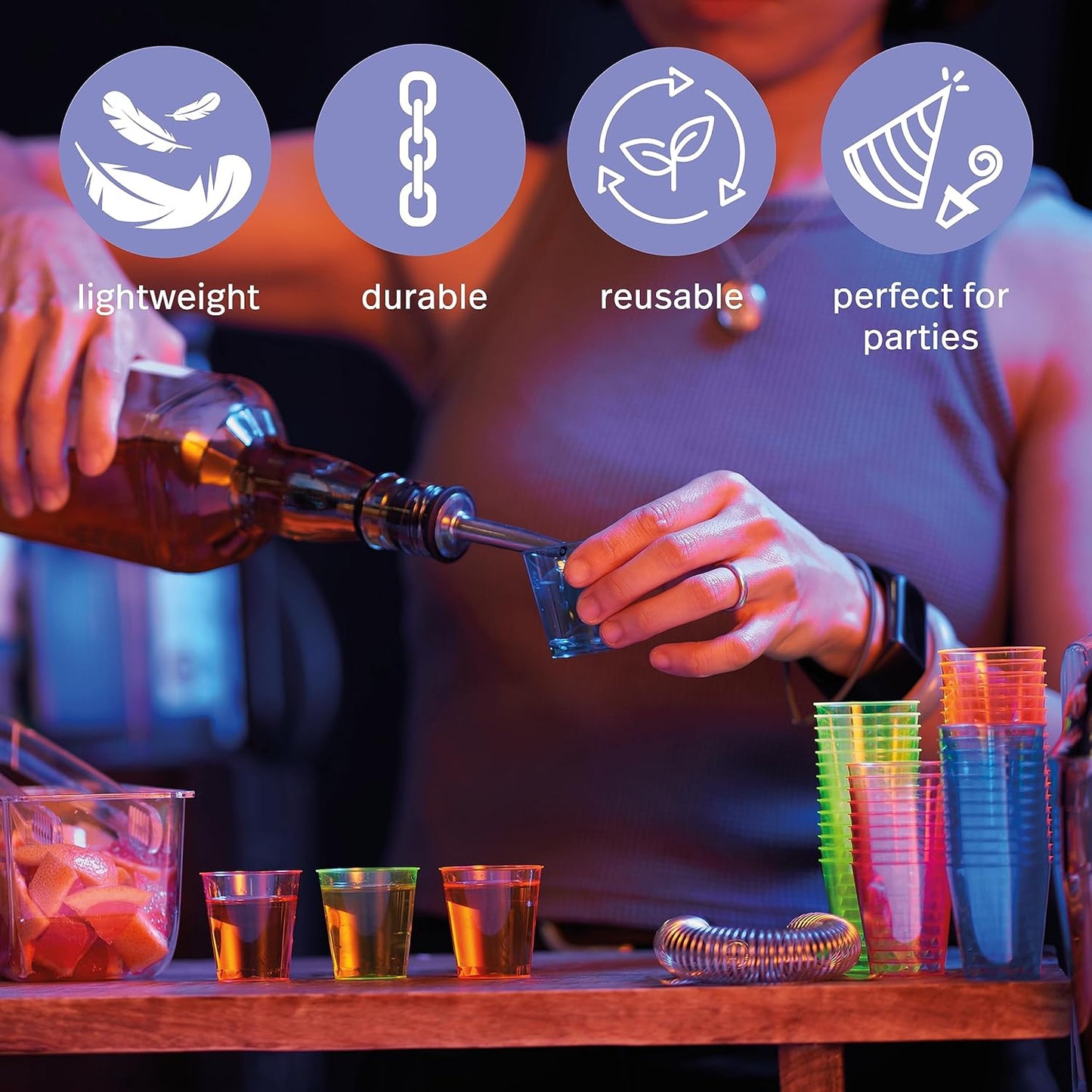 300 Neon Shot Glasses