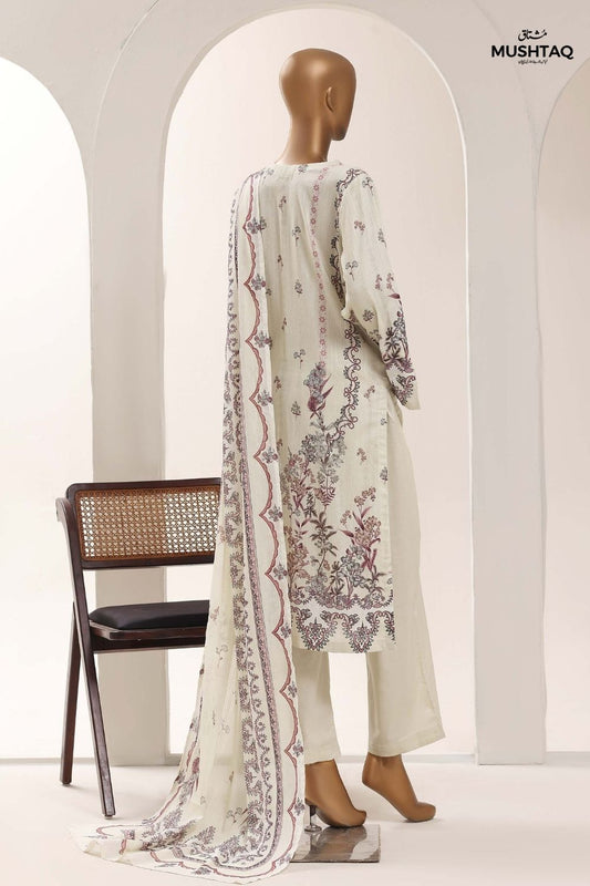 Mushtaq 3Pcs Stitched Printed Lawn Sadabahar Collection Desgin - 2