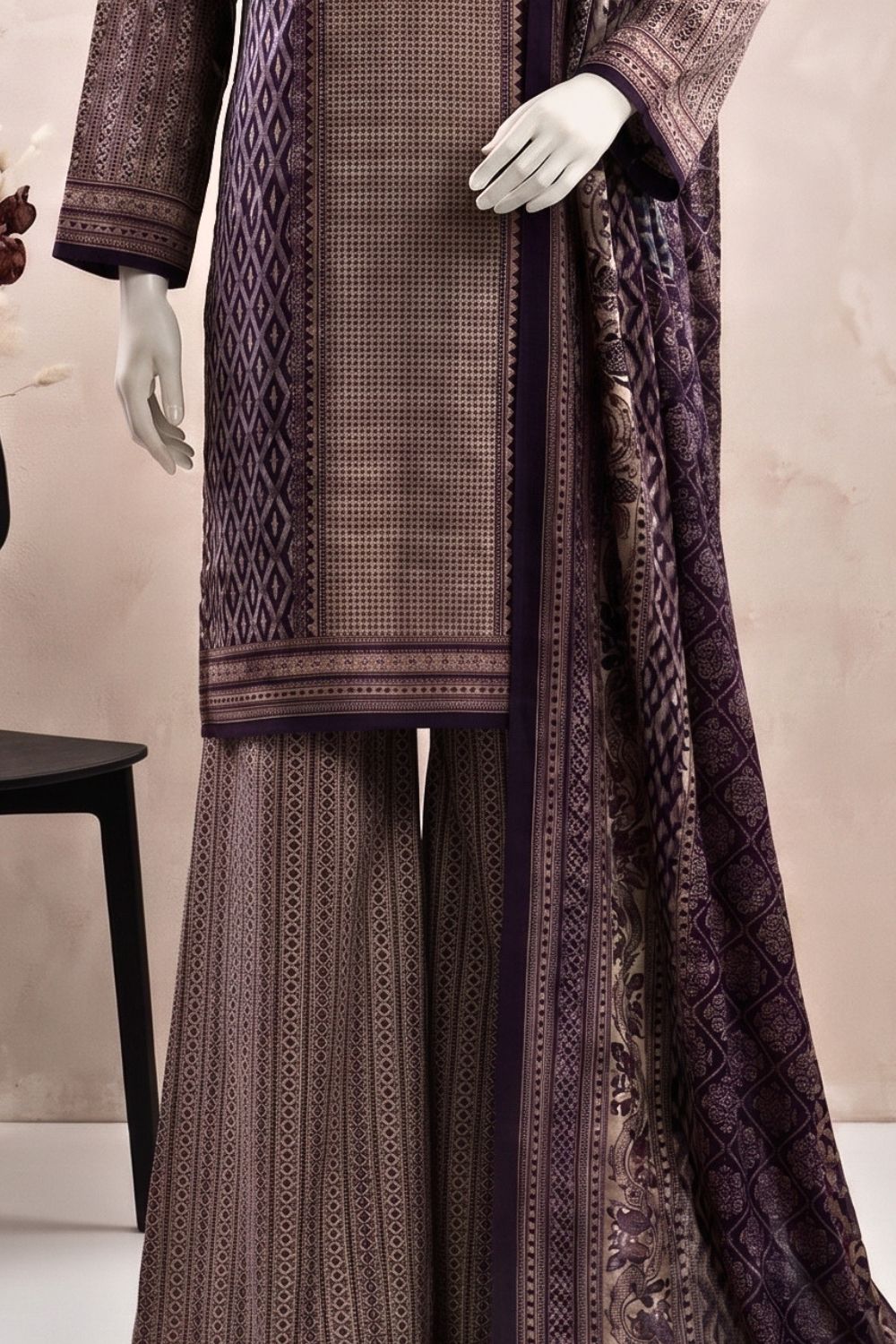 Mushtaq 3Pcs Unstitched Printed Lawn Daneen Collection Desgin - 2