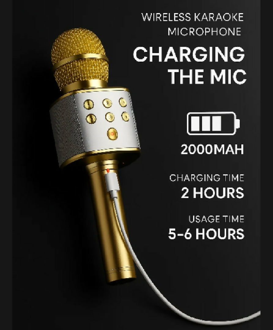 Premium Wireless Bluetooth Karaoke Microphone with Built-in Speaker