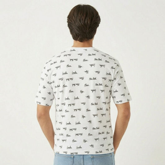 Short Sleeves T-shirt | Stylish Writing | White