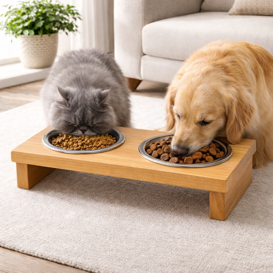 Elevated Dog Bowl Double Stand Adjustable Raised Pet Feeder for Dogs and Cats