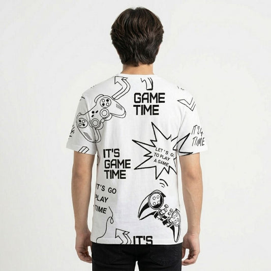 Short Sleeves T-shirt | It`s Game Time | White
