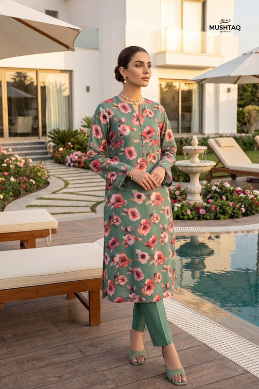 2Pcs Unstitched Printed Lawn Collection Desgin - 2
