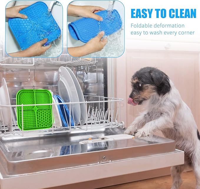 Pet Licking Mat with Spoon Square