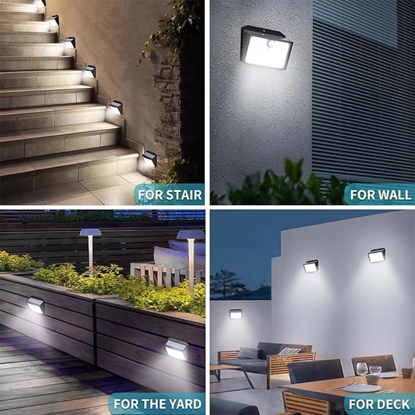 Vighep Solar Powered LED Wall Light Outdoor Security Lights