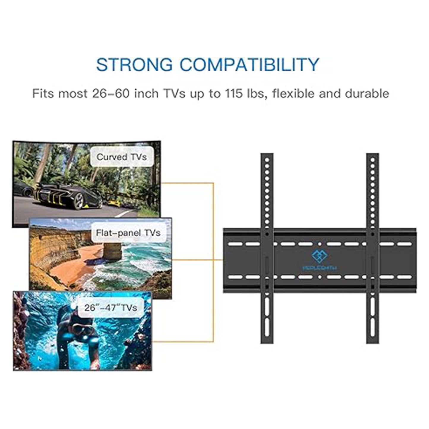 Medium Tilting TV Wall Mount Adjustable Bracket for Flat Screen TVs