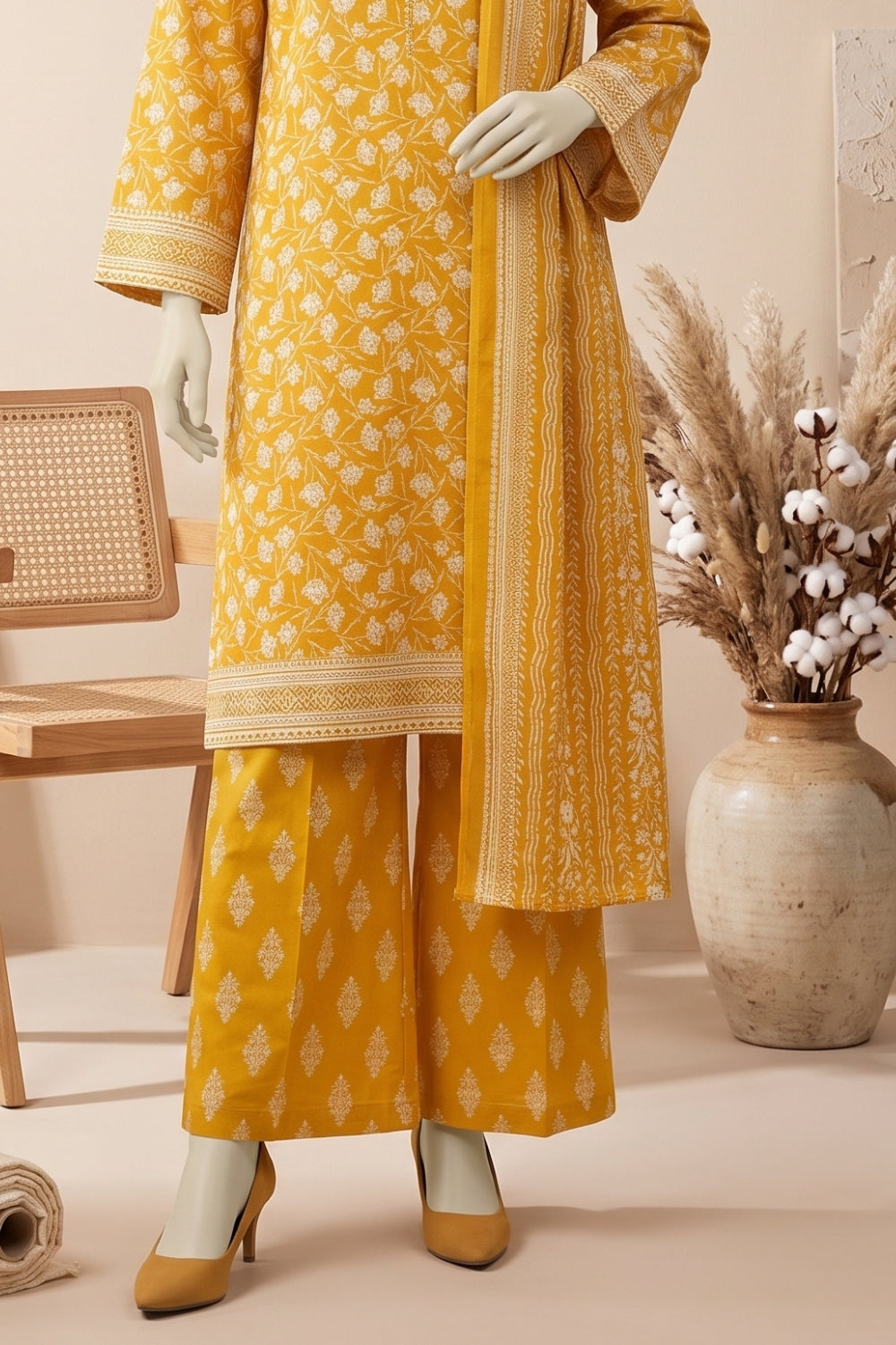 Mushtaq Zahra Collection 3Pcs Unstitched Printed Lawn Desgin - 3