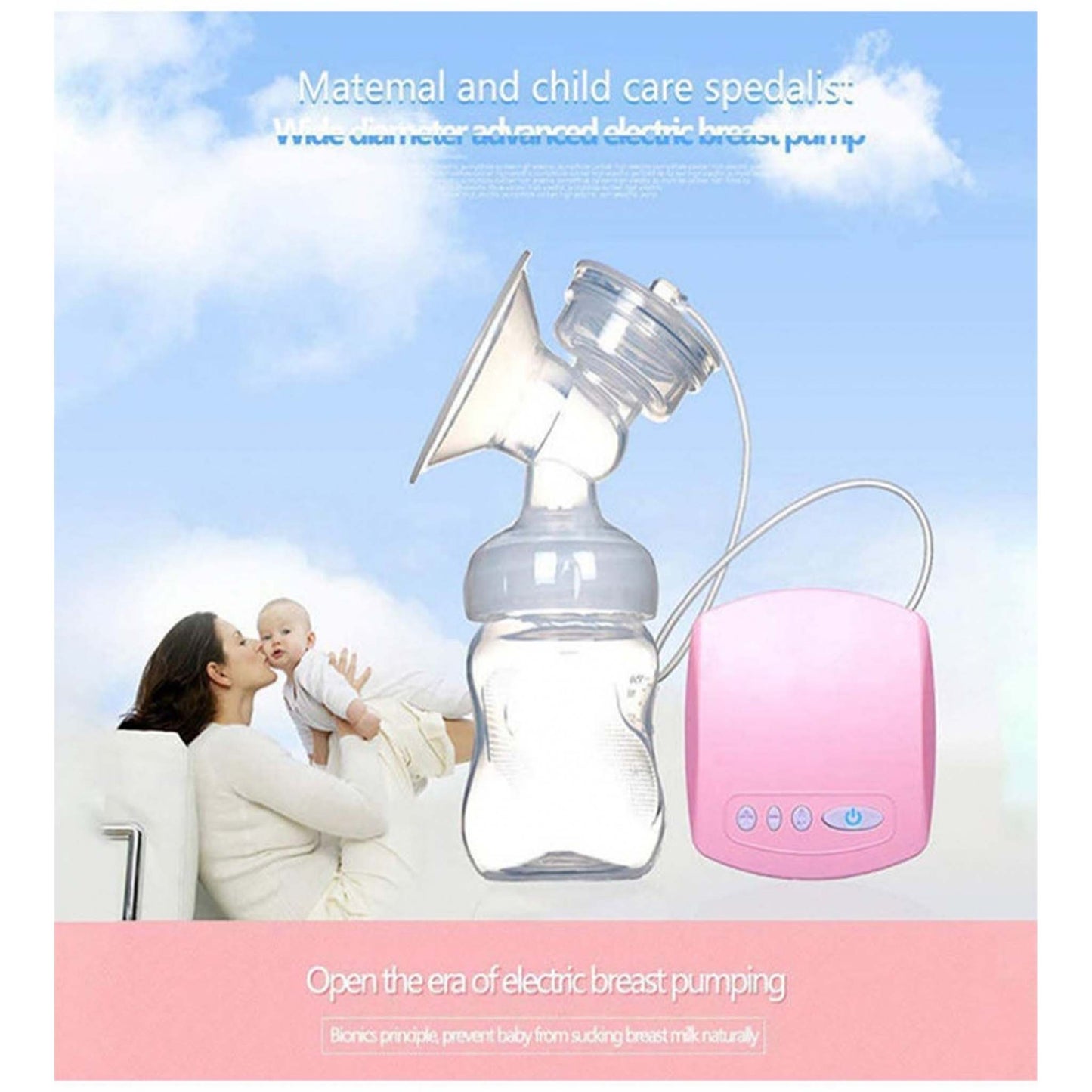 Electric Breast Pump Portable Rechargeable Breastfeeding Pump with Adjustable Suction