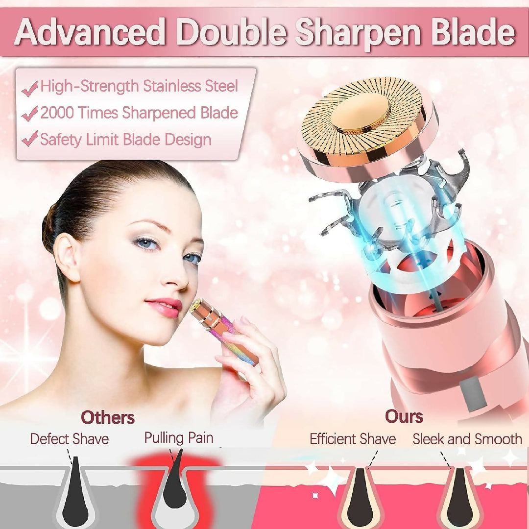 2 in 1 Rechargeable Eyebrow Trimmer and Facial Hair Remover