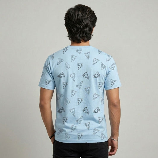 Short Sleeves T-shirt | Pizza Slices | Blue