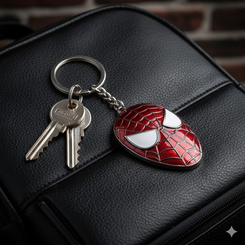 Super Heros face Keychain Spider Man