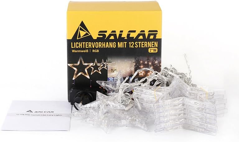 Salcar Lichtervorhang MIT 12 Sternen