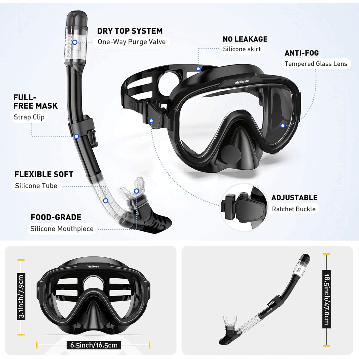Jemulice Adult Snorkel Set