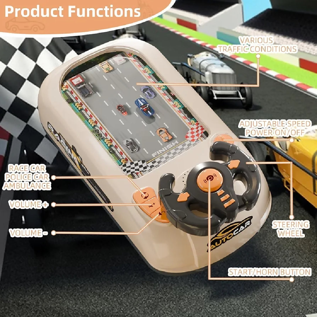 Musical Steering Wheel Racing Car Toy Racing Adventure Car Steering Wheel for Kids Toddler Driving Simulator with Lights Sounds Educational Race Car Game for Boys Girls Birthday Gift