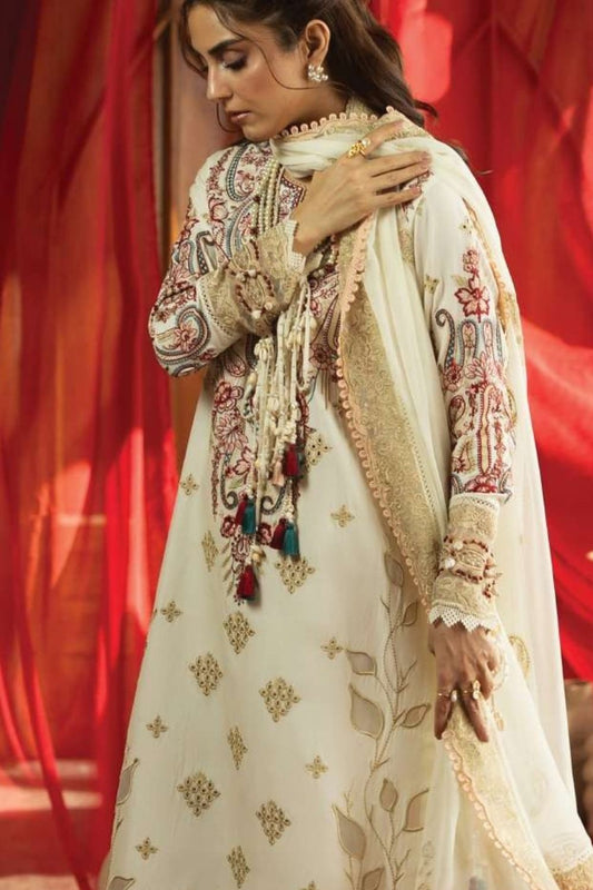 Imrozia | Serene 3 Pc Unstitched Embroidered Lawn Suit SL-150 Areeba
