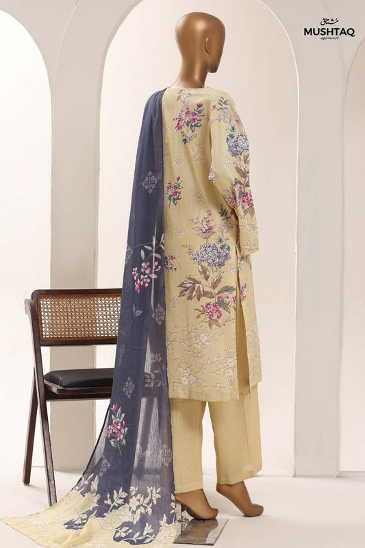 Mushtaq 3Pcs Stitched Printed Lawn Sadabahar Collection Desgin - 4