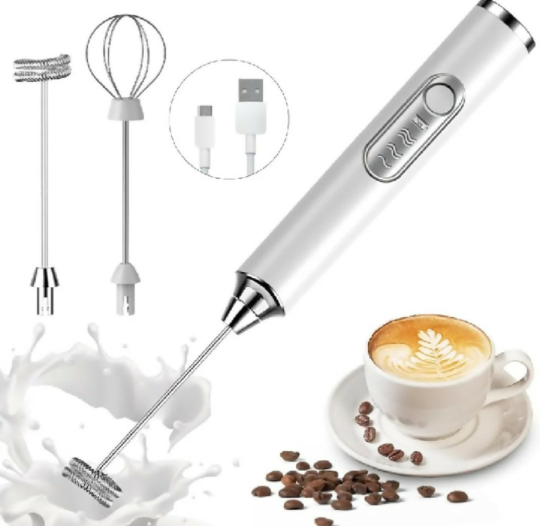 2 in 1 Rechargeable Electric Coffee and Egg Beater USB Coffee Foam Maker and Handheld Whis