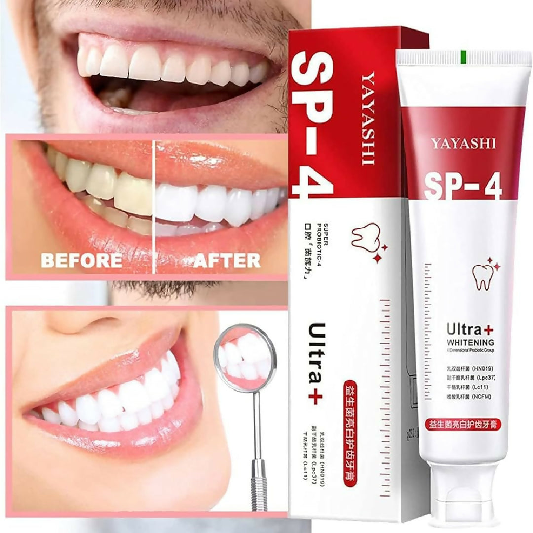 Yayashi Sp-4 Ultra Whitening Toothpaste Probiotic Stain Remover - Protects Gums and Freshens Breath - For Everyone