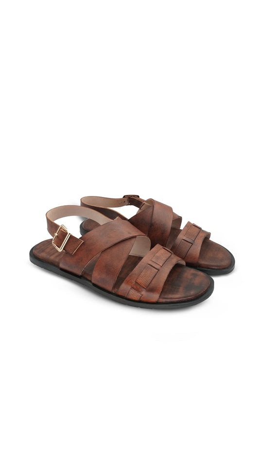 4247 BRN Premium Rich Brown Traditional Open-Toe Casual Footwear